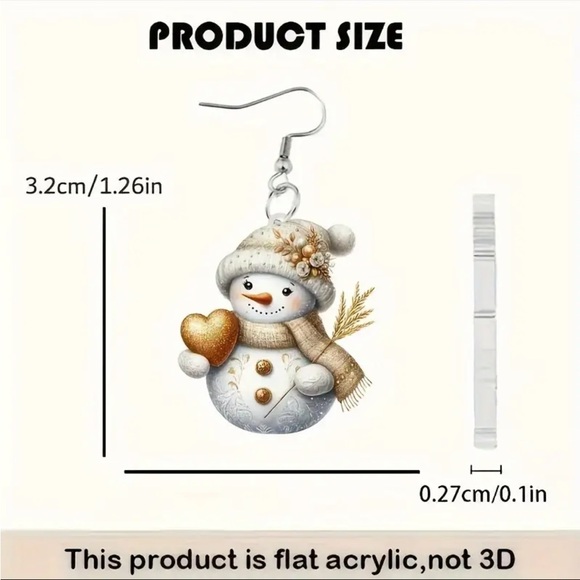 ⛄️🎄Snowman Acrylic Dangle Earrings - Picture 5 of 10